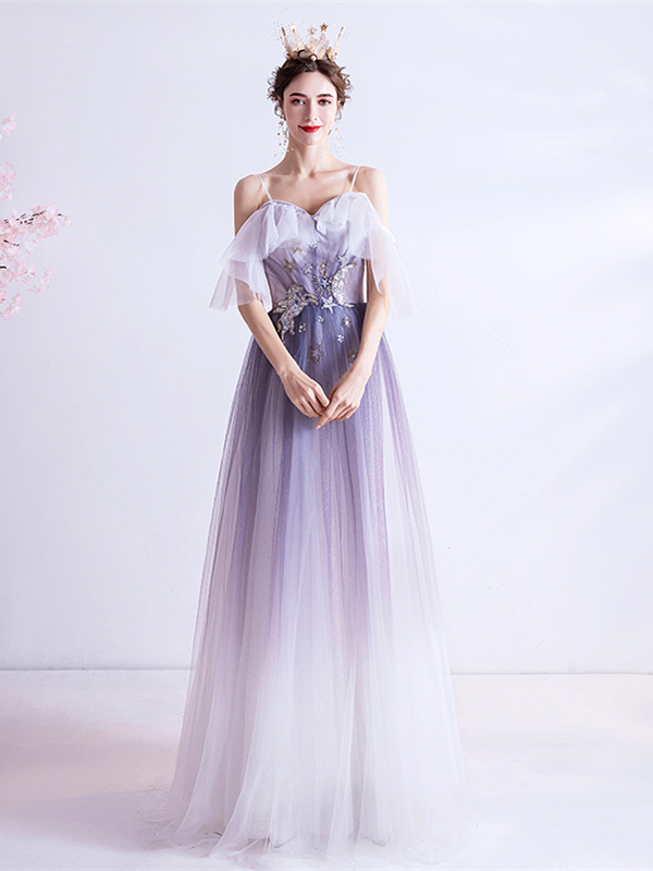 moon and stars prom dress Strapless Prom Ball Gown with Constellation Print Light Silver / 8