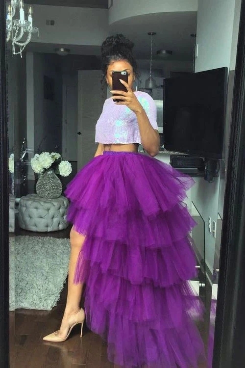 purple two piece homecoming dress Lucci Lu 8261 PLUM Purple 2 Piece Fit-n-Flare Dress PLUM / 6