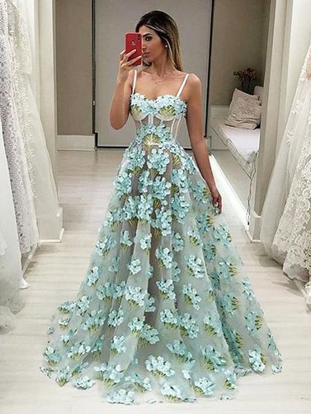 Organza floral prom dress new arrivals