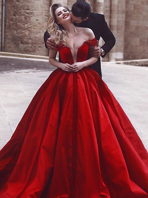 red ball gown dress