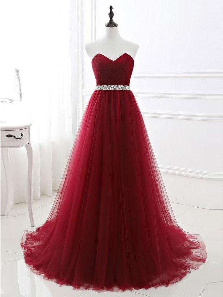burgundy sweetheart dress
