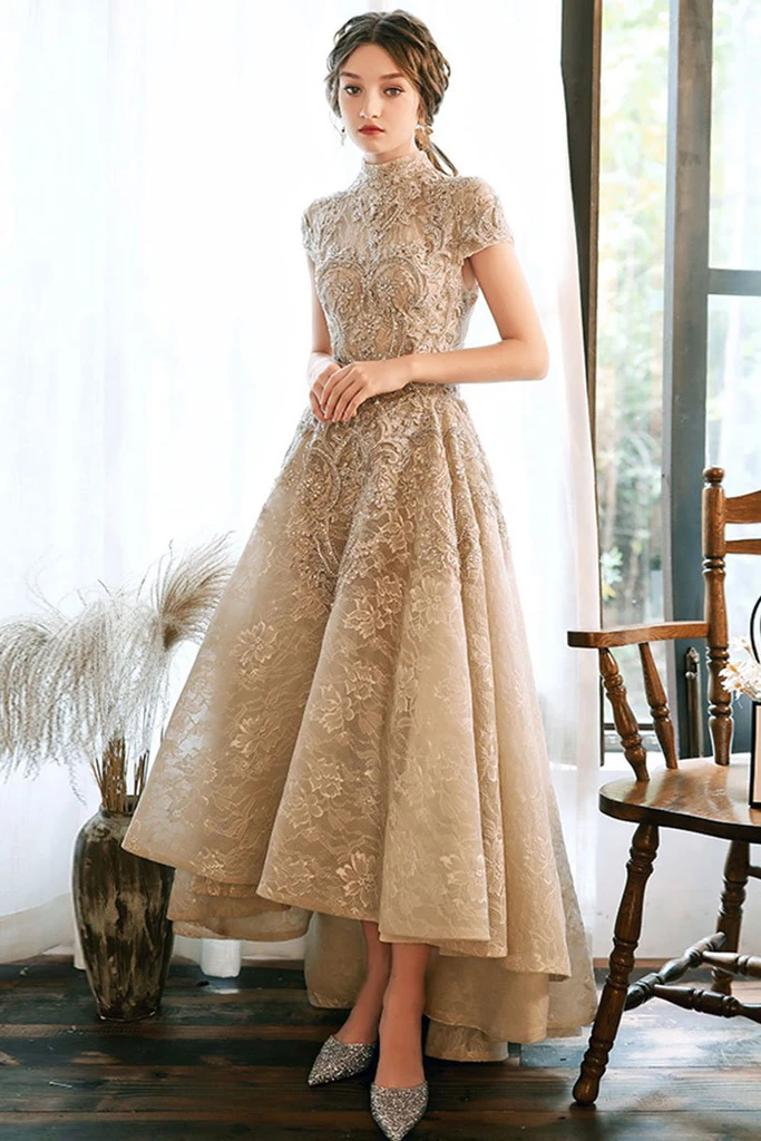 slim fit dress slacks Gold Prom Dresses Halter V-Neck Trumpet/Mermaid High Waist Ruched Prom  Dress With Slit