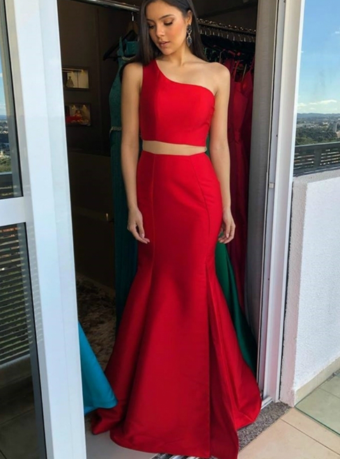 strapless open back dress LIVIATI One Shoulder Fitted Mermaid Prom Dress - Modern Glam