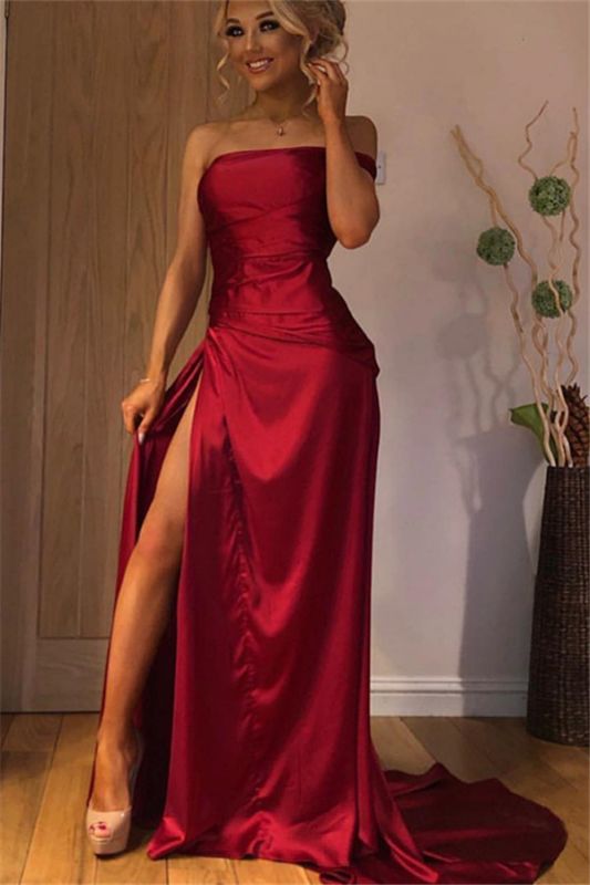 With 1000s Of Red Strapless Satin Side ...