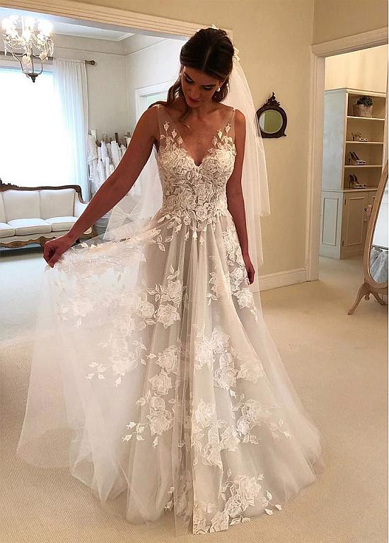 modern a line wedding dresses