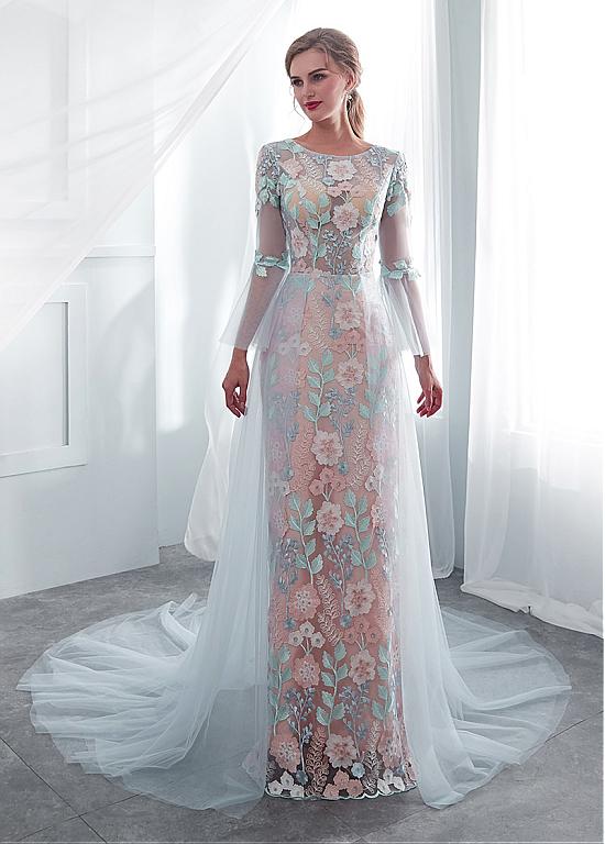colorful flower wedding dress