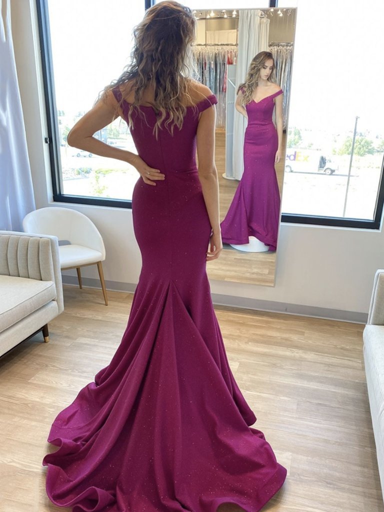 slim fit dress slacks Long V-Neck Mermaid Prom Dress with Glitter Print Rose Gold / 2