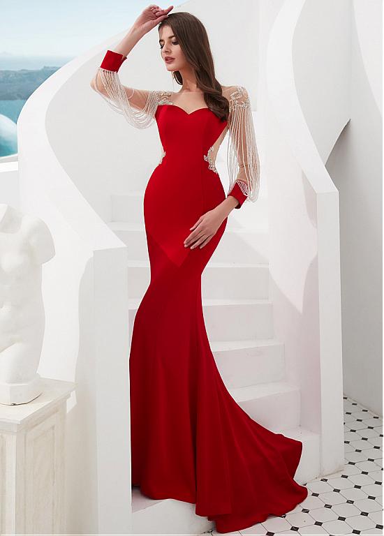 long sleeve gold midi dress Radiant Sunset Metallic Accent Wrap Long Sleeve Midi Dress