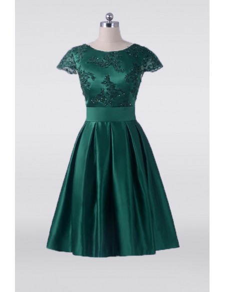 Emerald green dress short shop