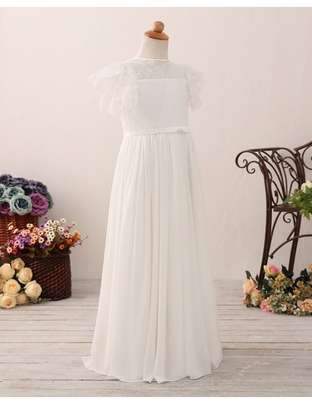 lace top flower girl dress