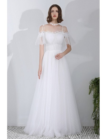 wedding dress off shoulder straps
