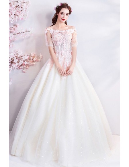 pink corset wedding dress
