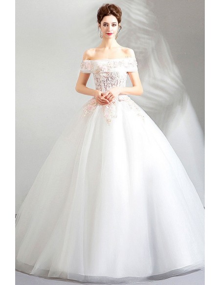 cheap off the shoulder wedding dress