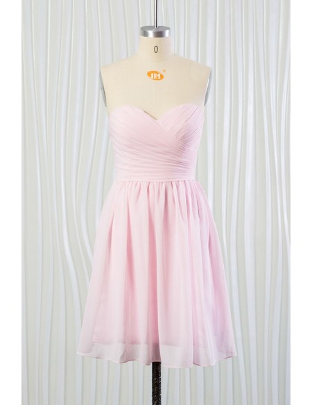 blush pink short bridesmaid dresses