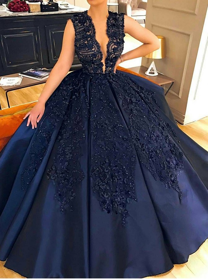 ball gown navy blue