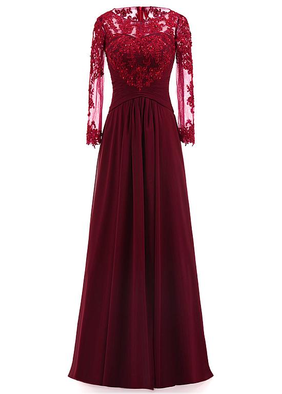 Chiffon Scoop Burgundy A-line Mother Of The Bride Dresses Chiffon Scoop Burgundy A-line Mother Of The Bride Dresses