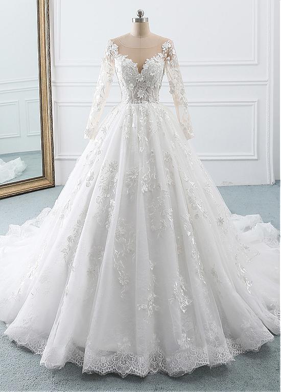 gown with 3d flowers