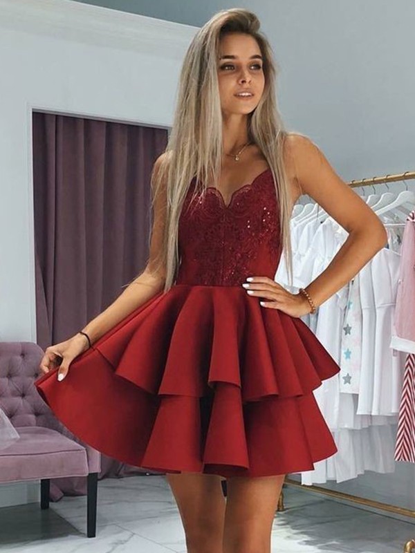 burgundy short homecoming dress Purple Juniors Bead Halter Top Short Prom Dress main image 1
