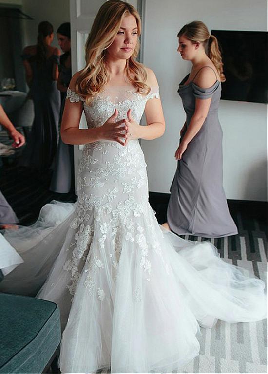 mermaid wedding dress with belt