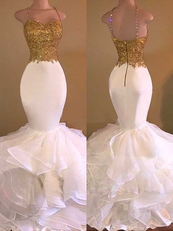 trumpet mermaid organza prom dress