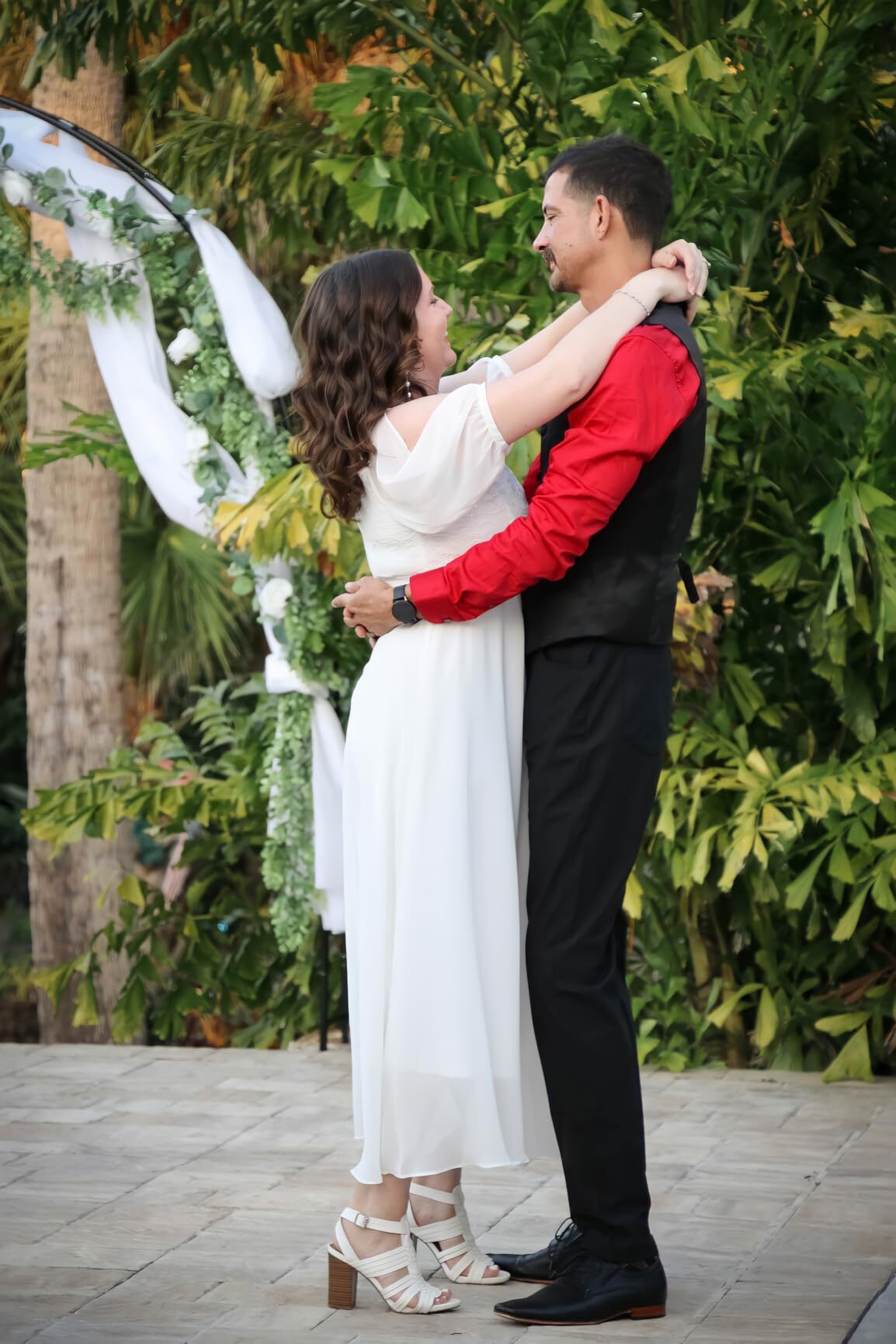 casual Christmas bride outfit