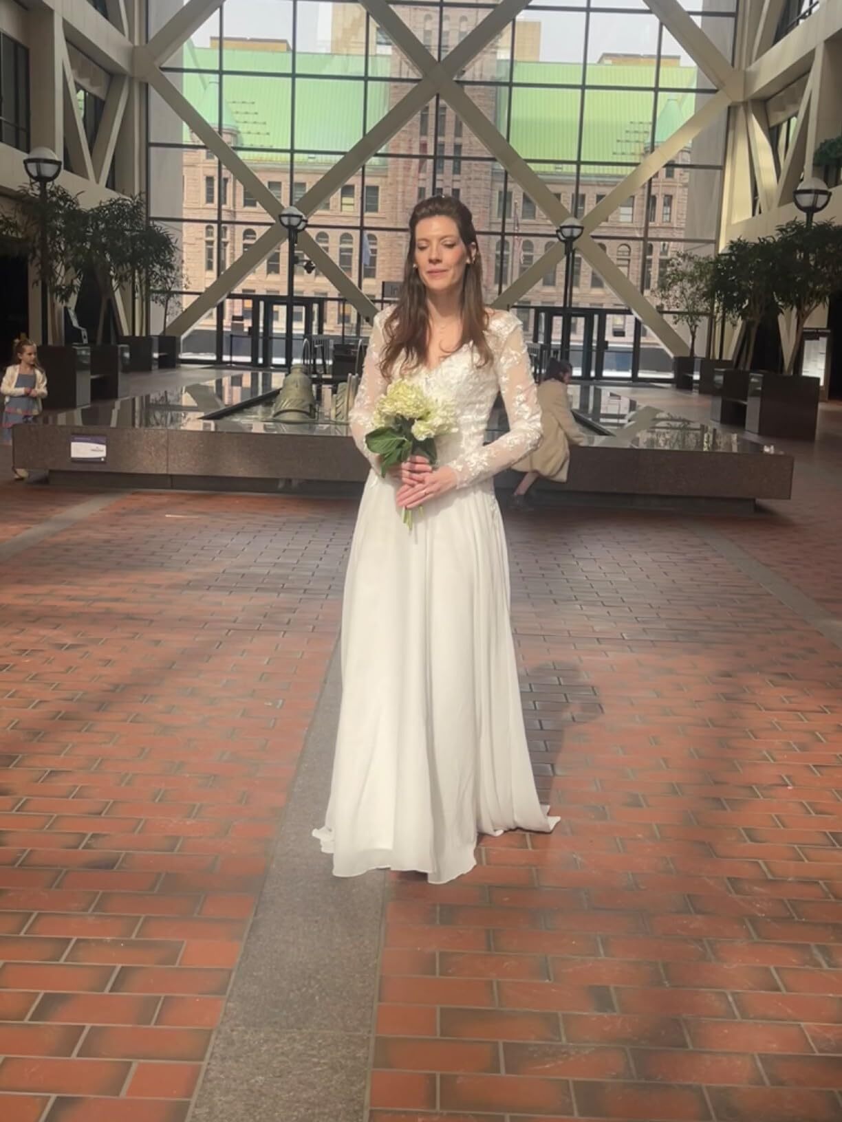 long sleeve v neck wedding dresses
