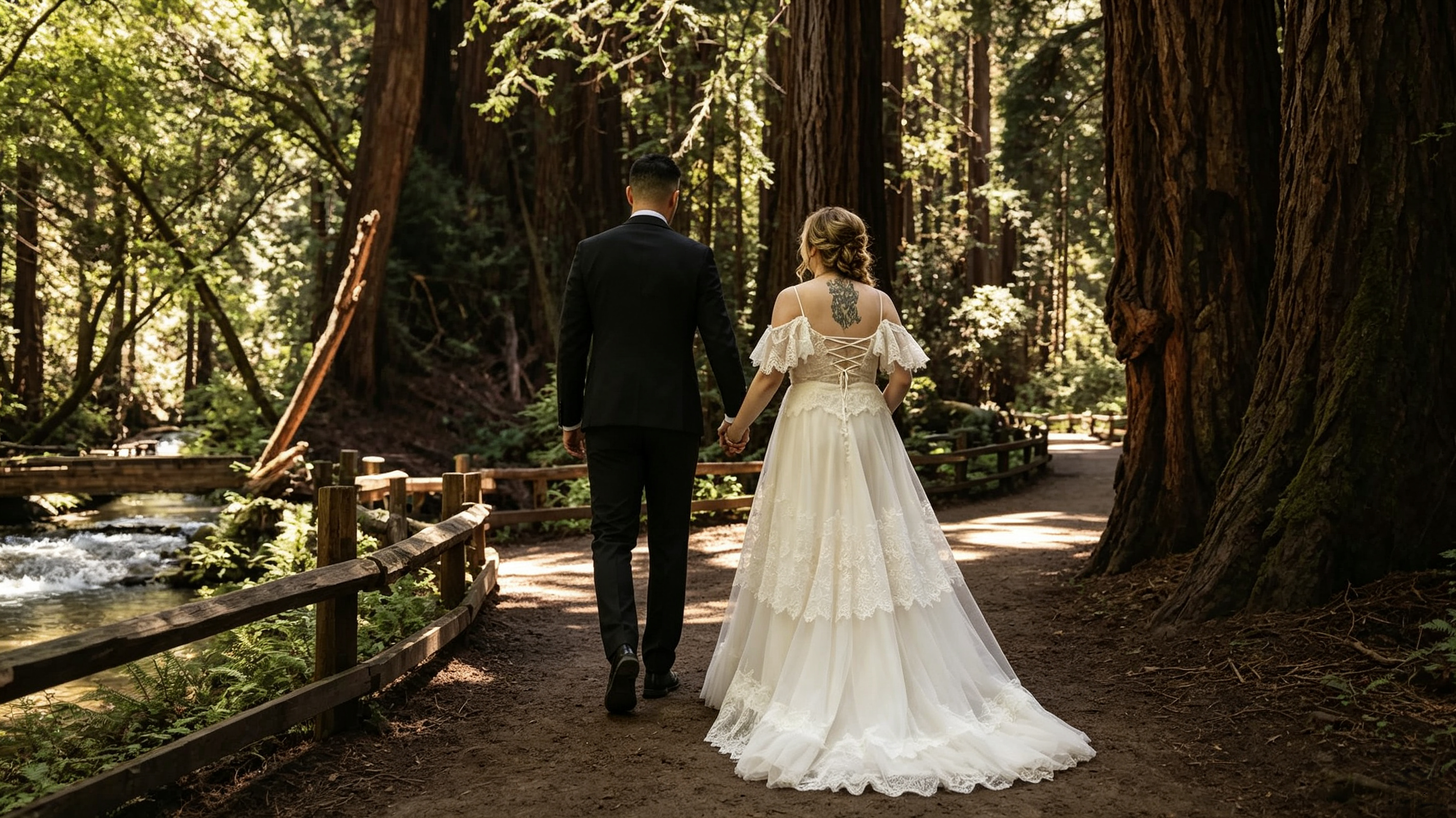 Muir Woods elopement dress