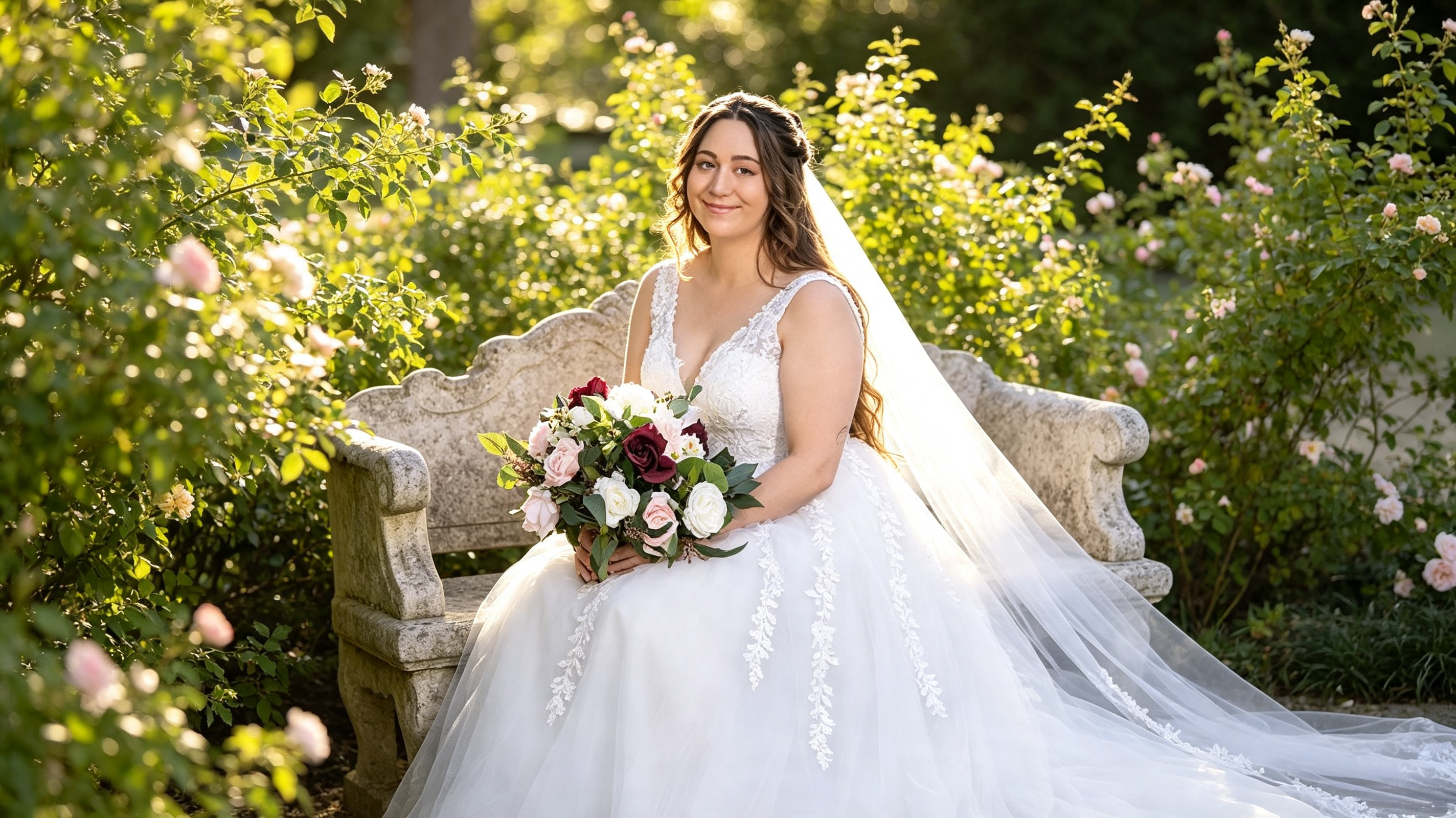 lace appliqu&eacute; wedding dress comfort