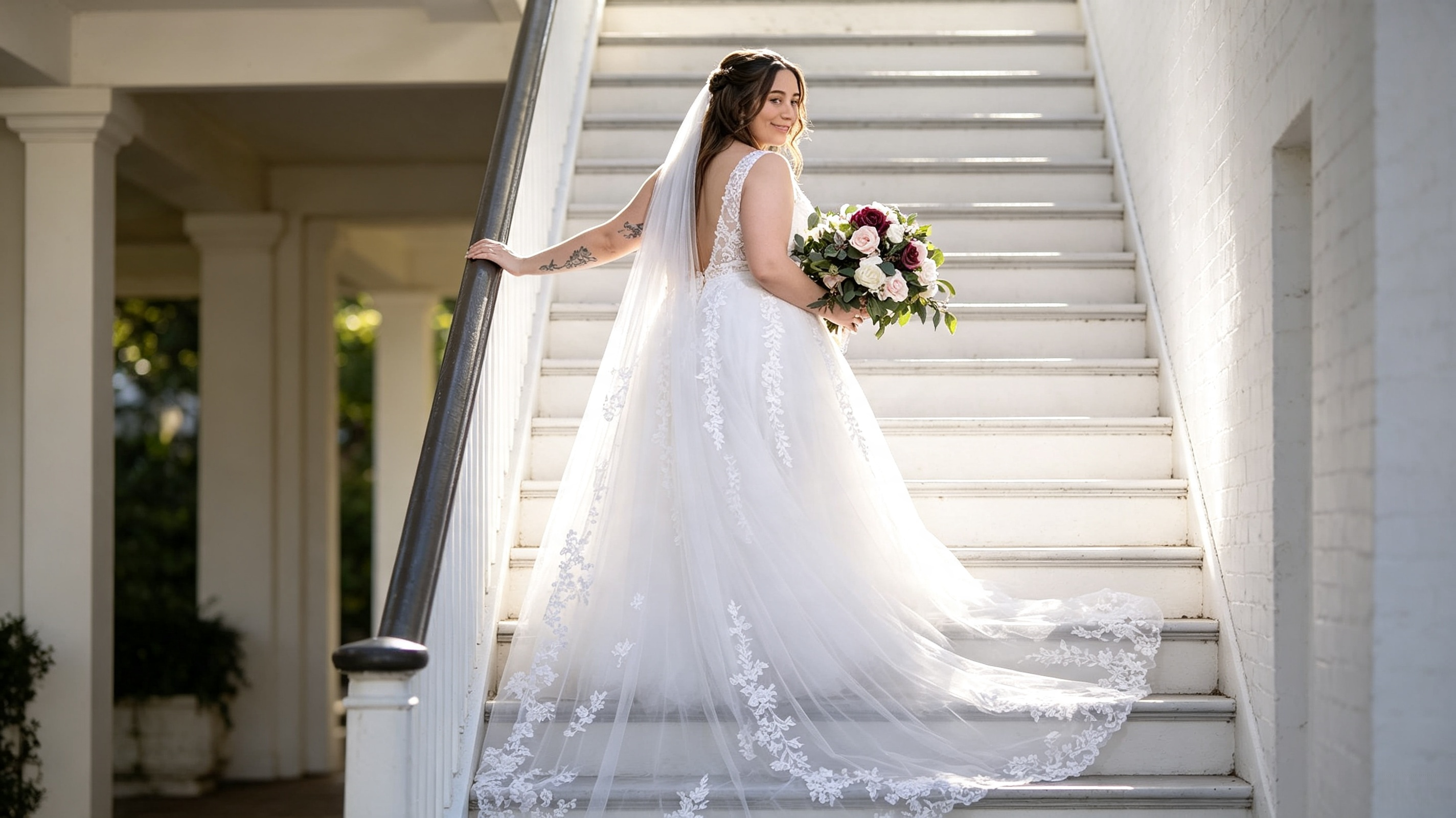 lace appliqu&eacute; wedding dress comfort