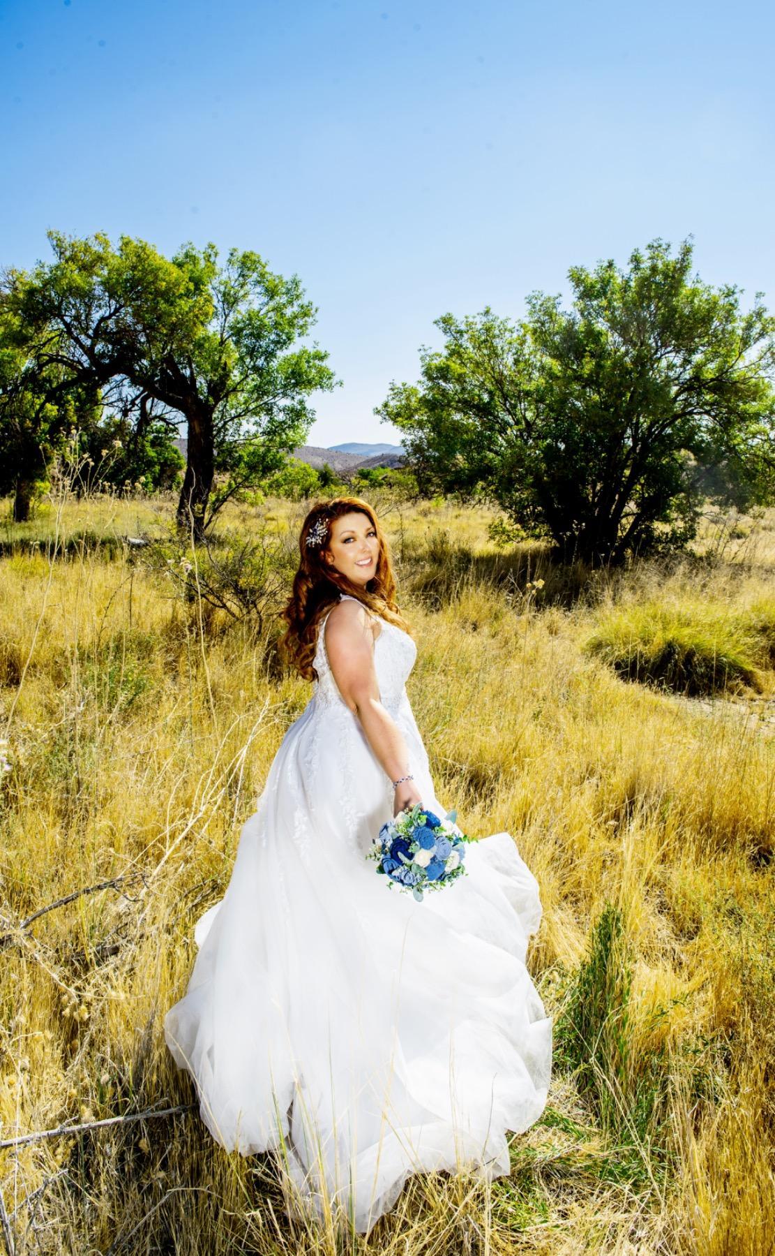 affordable plus size lace wedding dress for a desert elopement