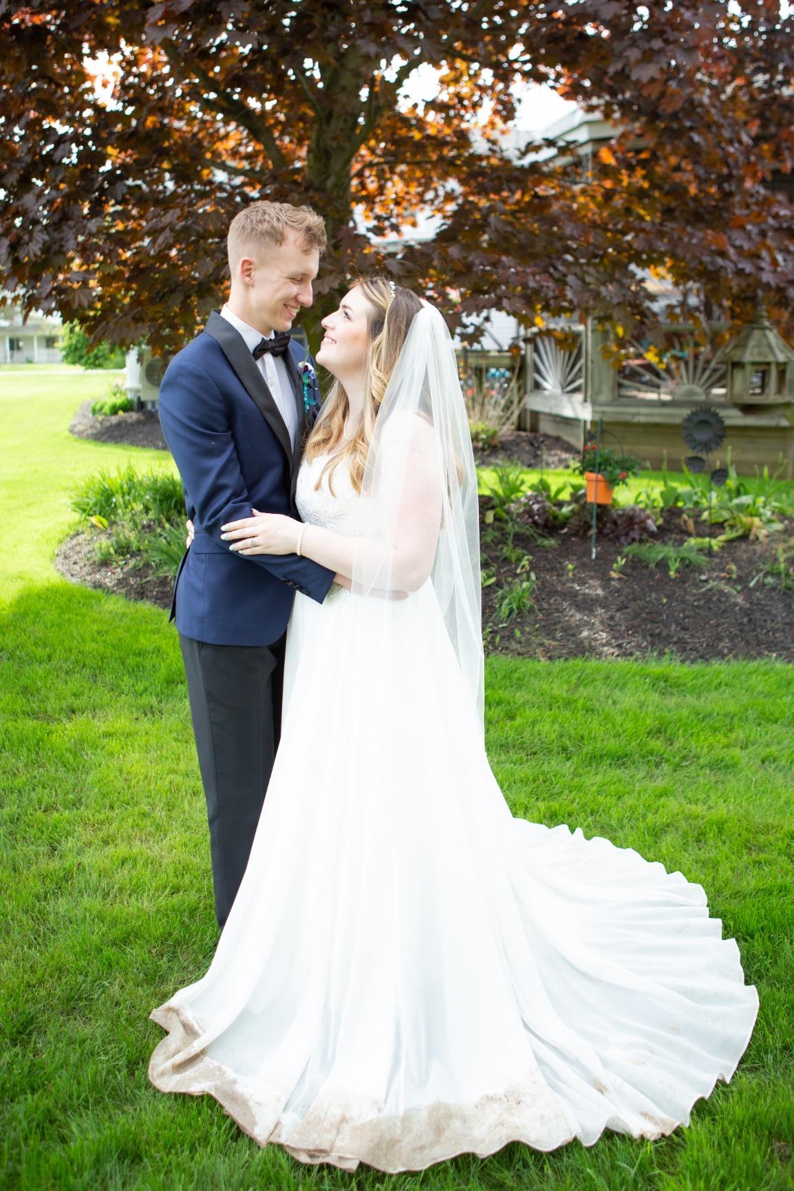 backyard wedding dress with lace-up back