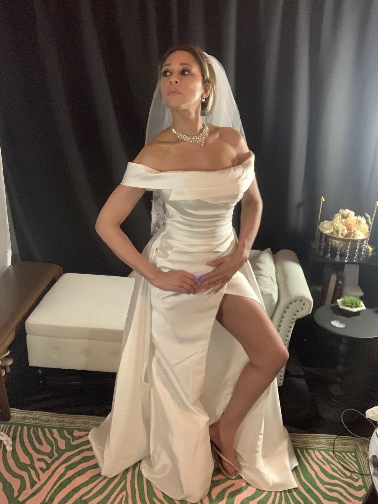 ANNAKOO mermaid satin wedding dress final review photo