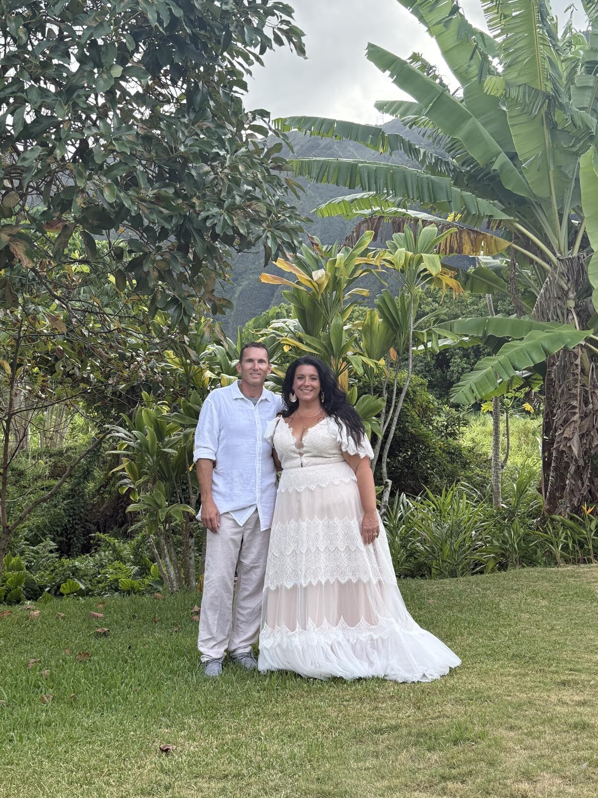 Boho lace dress for tropical outdoor ceremony