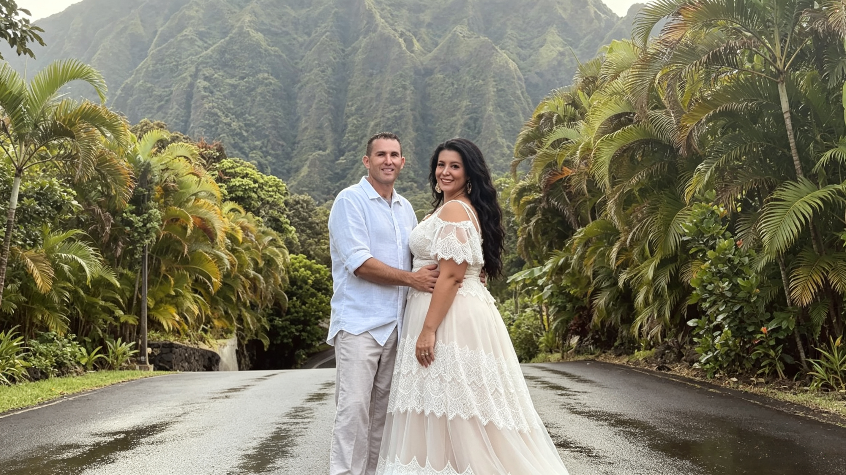 Boho lace dress for tropical outdoor ceremony