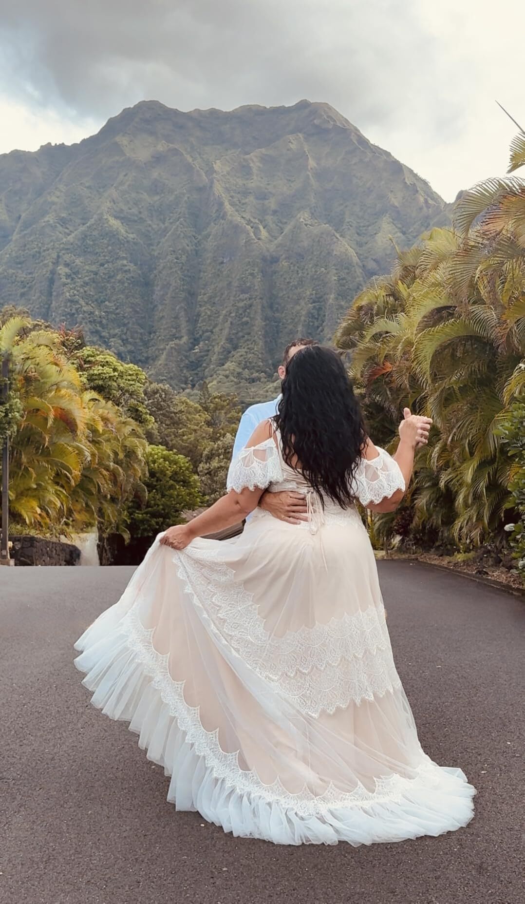 Boho lace dress for tropical outdoor ceremony