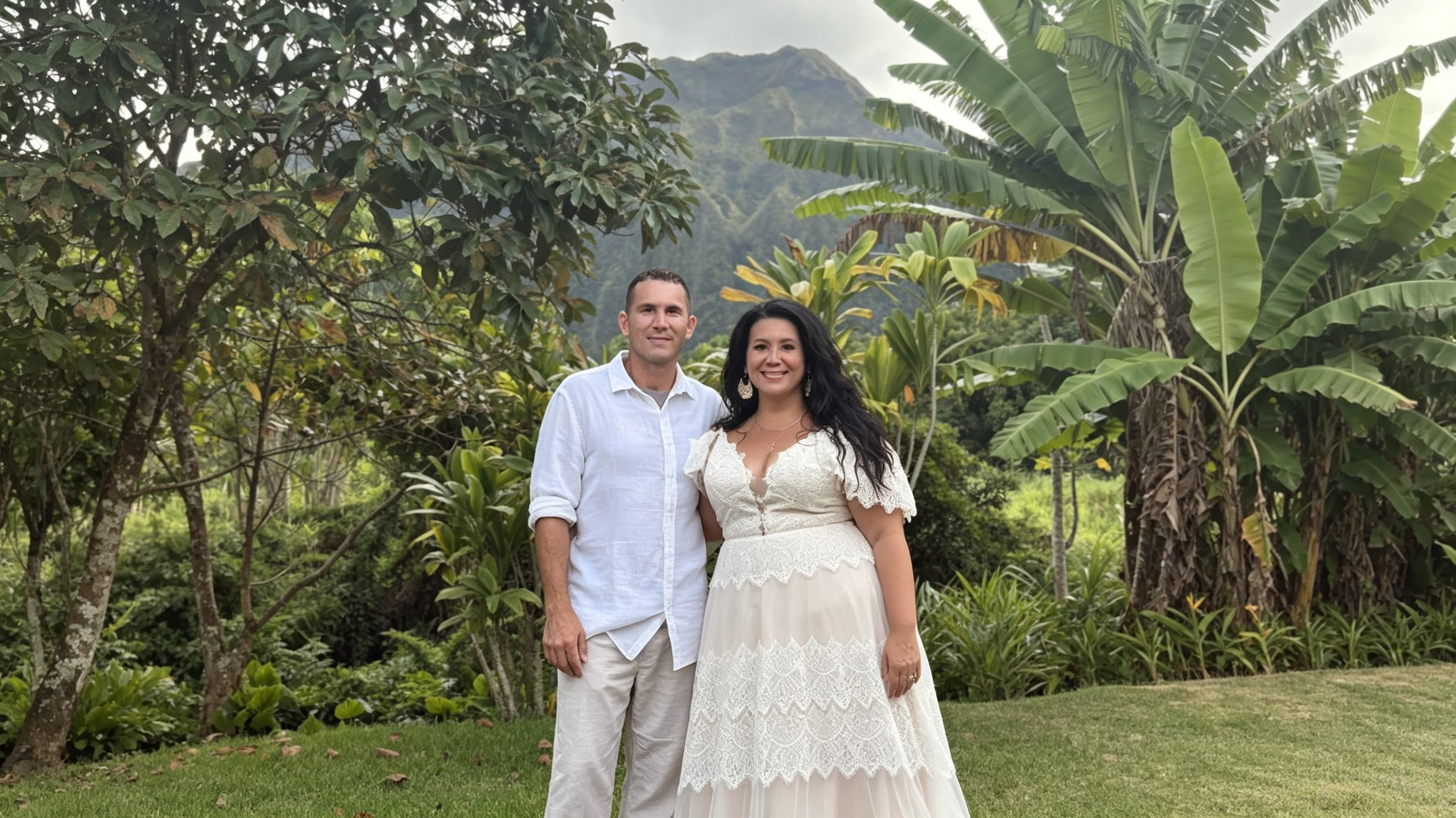 Boho lace dress for tropical outdoor ceremony
