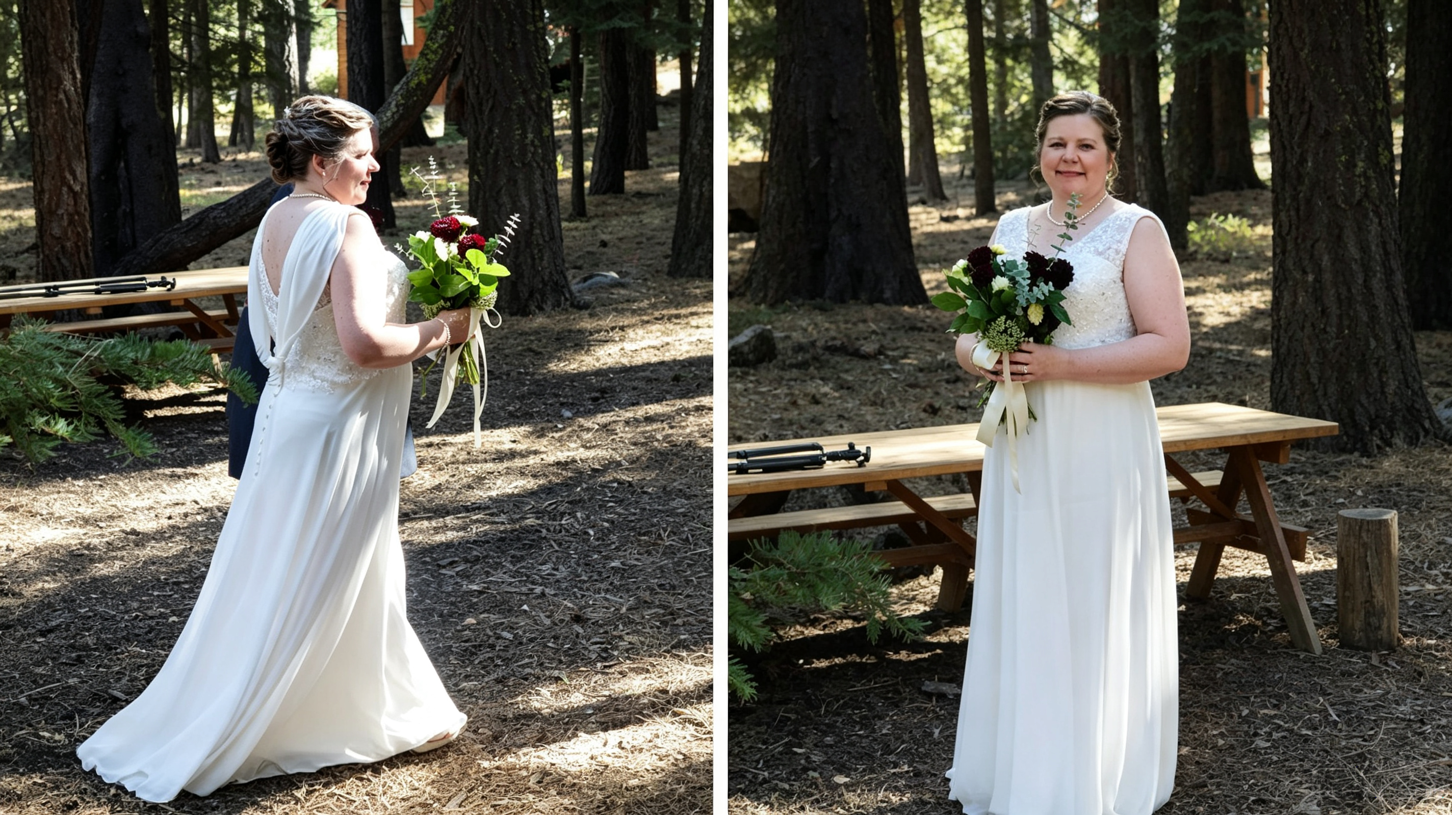 forest wedding gown for curvy figure