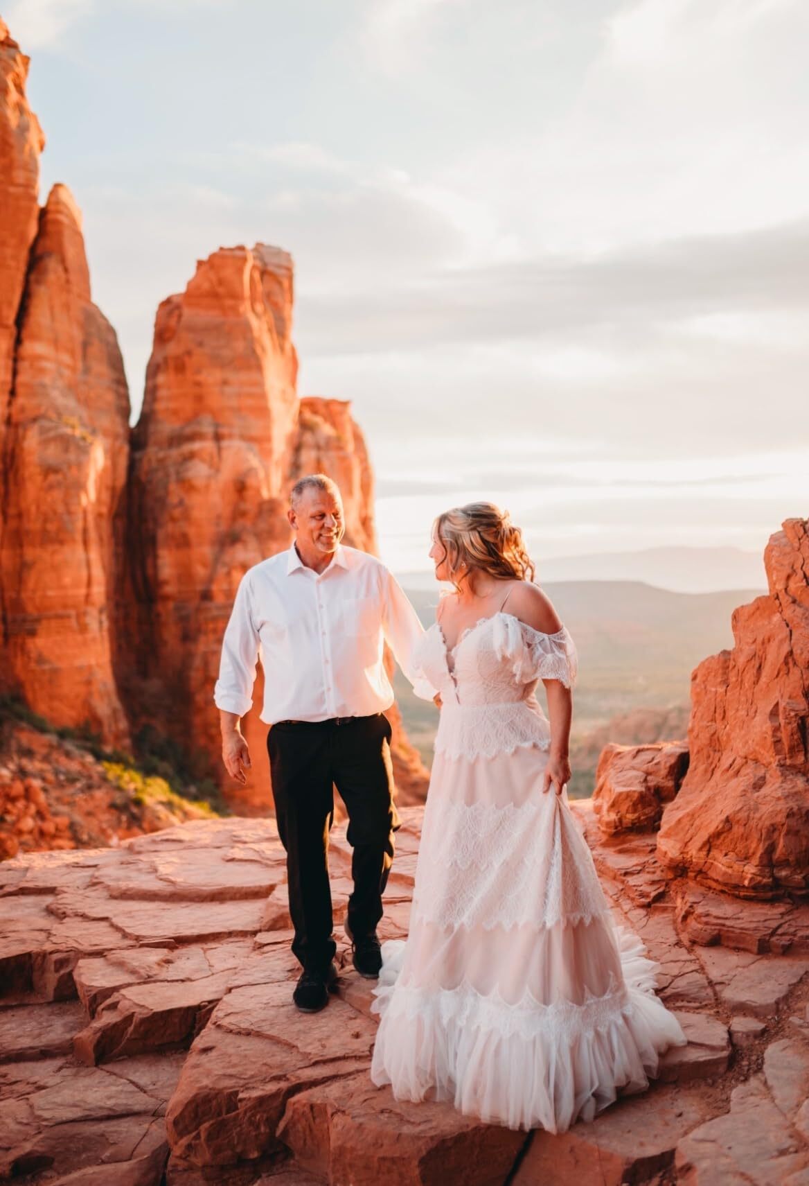 Ruffle sleeve boho bridal dress