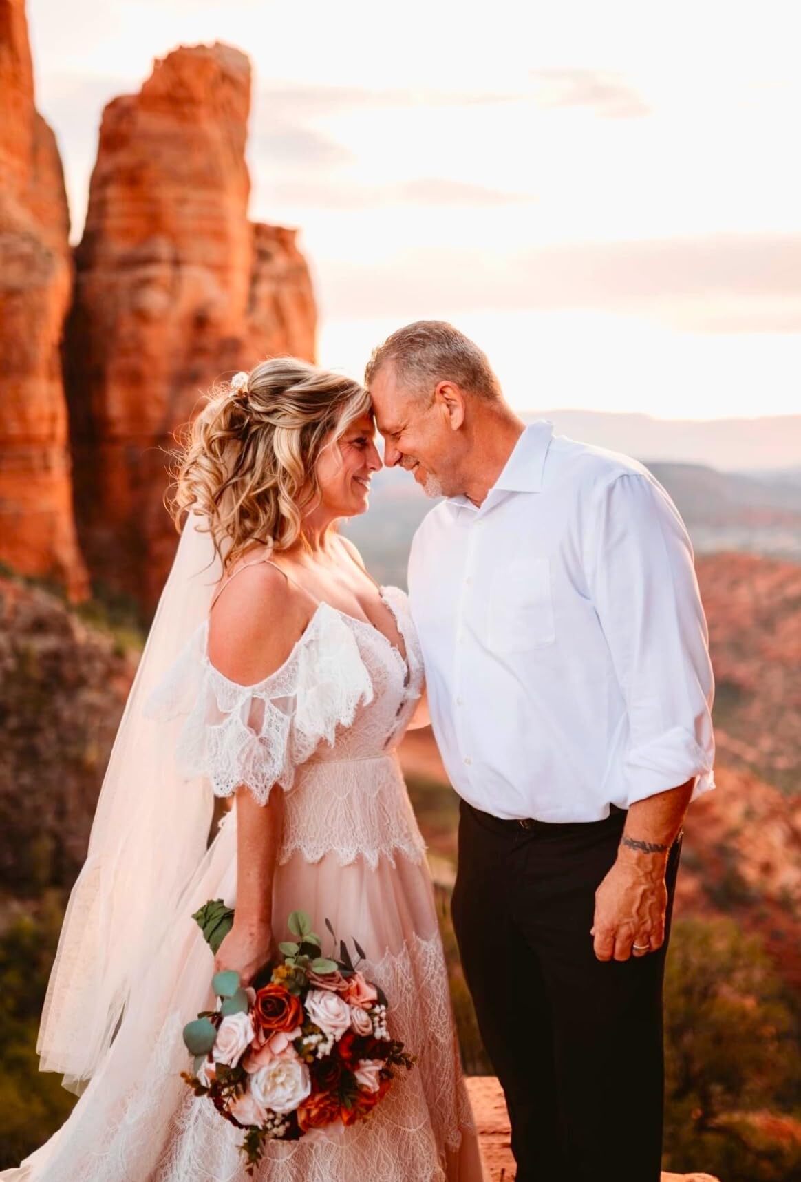 Ruffle sleeve boho bridal dress