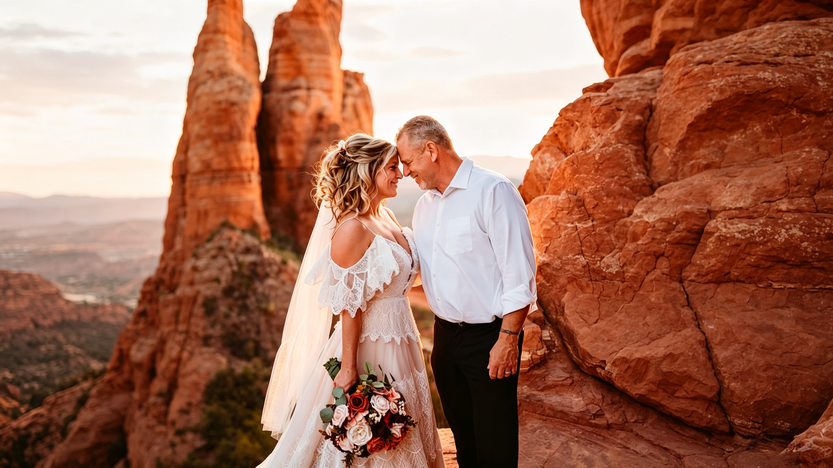 Blush lace boho wedding gown