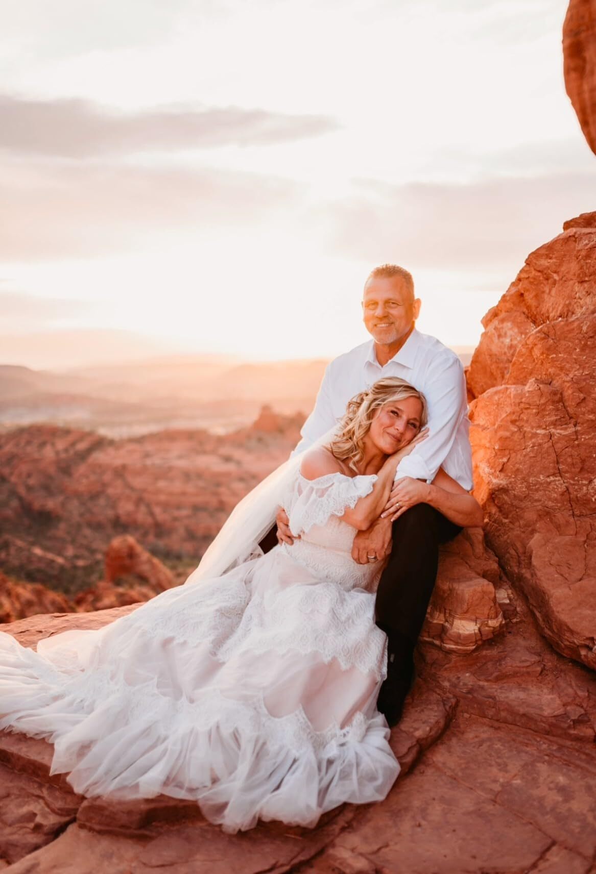 Ruffle sleeve boho bridal dress