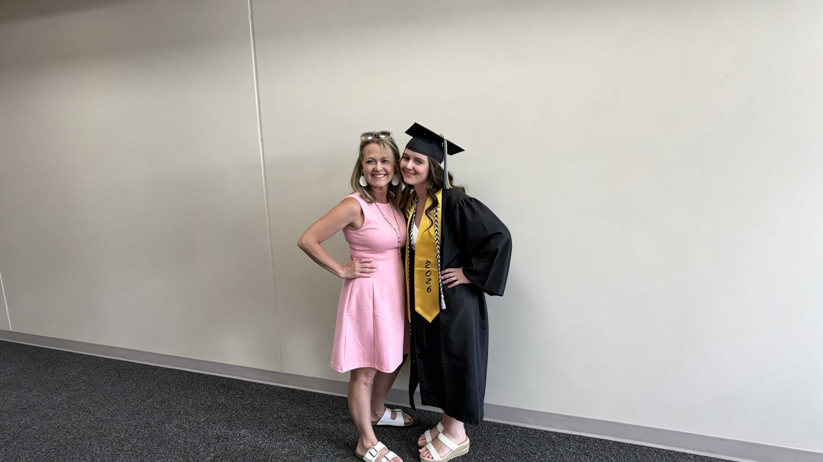 pink dress graduation ceremony