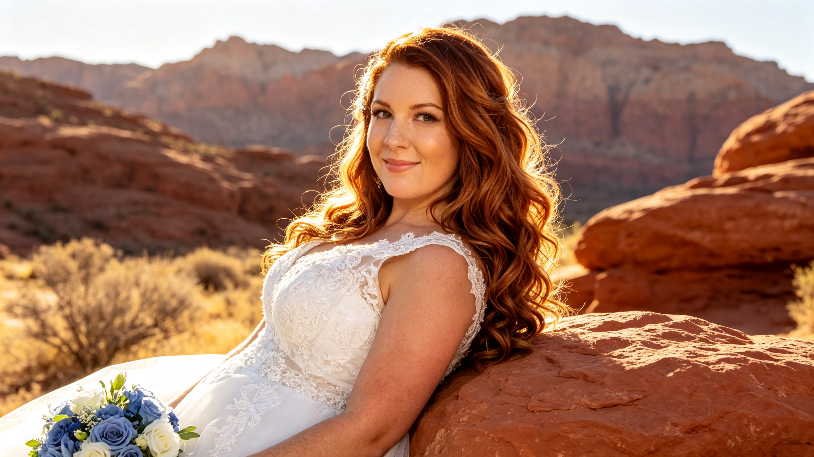 romantic lightweight wedding dress for a Las Vegas outdoor elopement