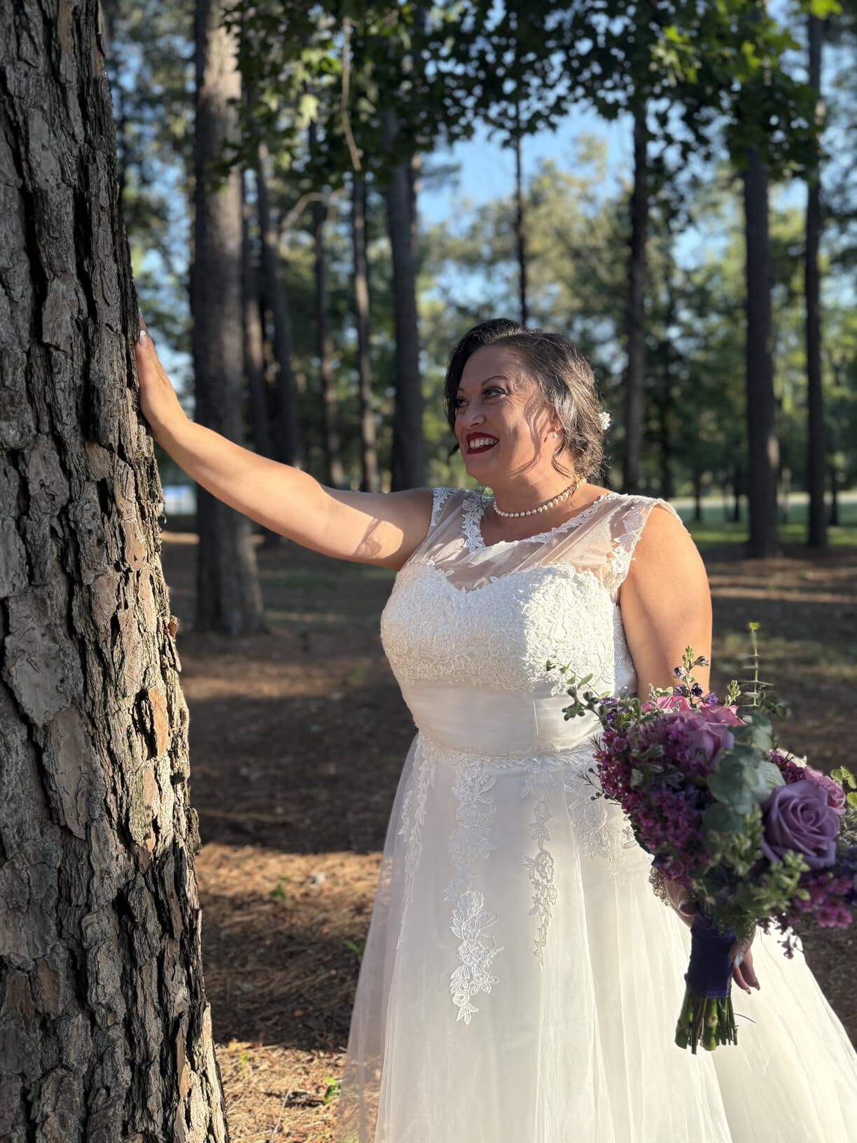 tea length lace wedding dress