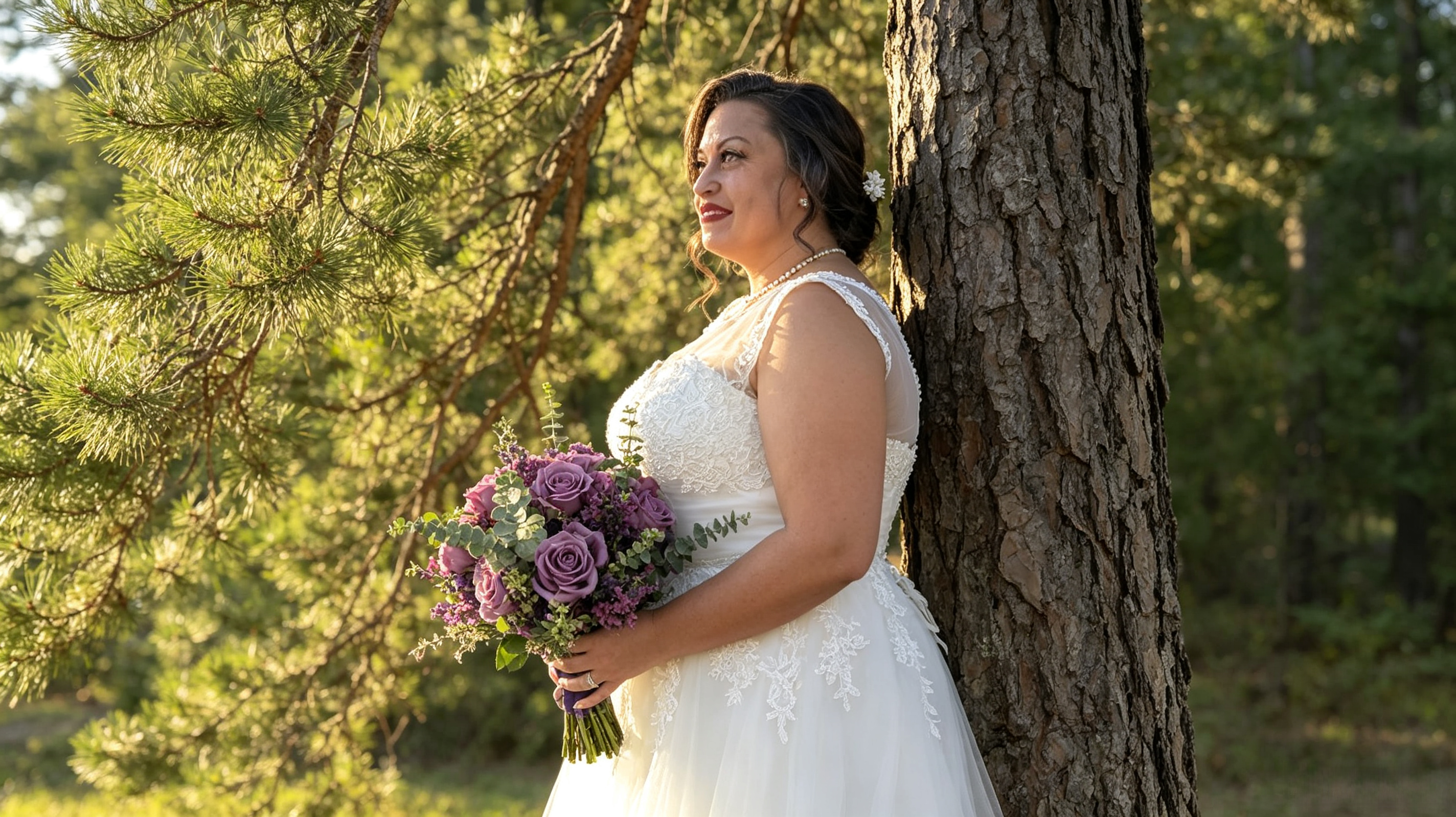 tea length lace wedding dress