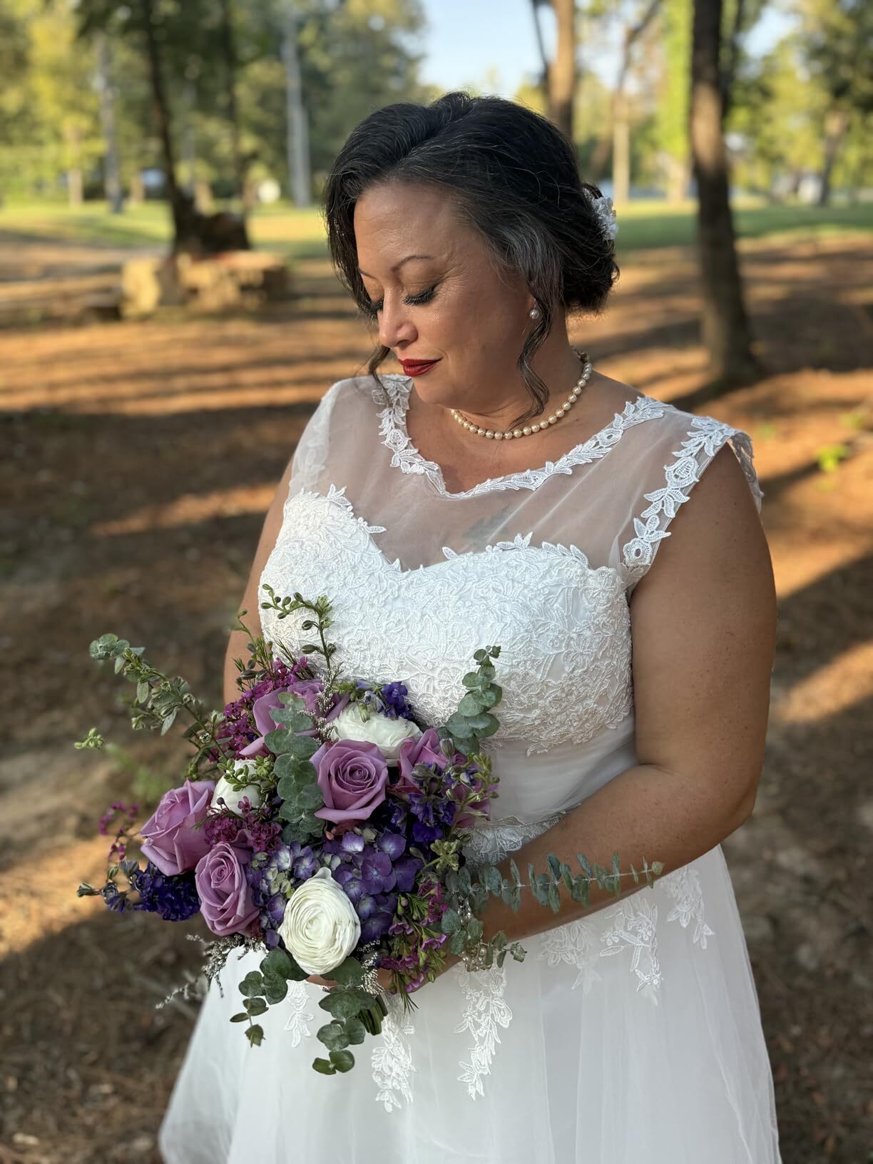 tea length lace wedding dress