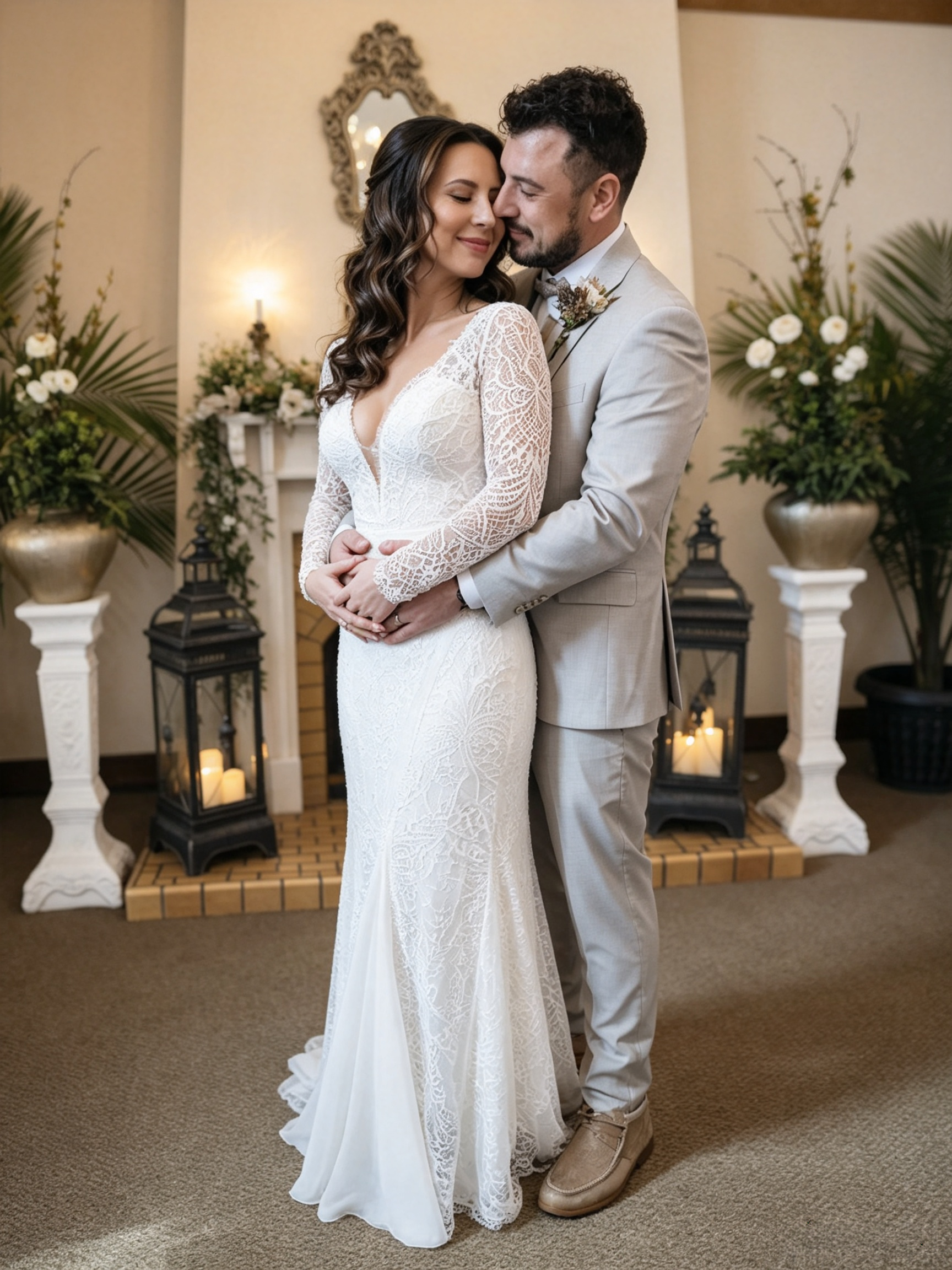 The Morris-Estate winter wedding venue with white pews and chapel ceremony space