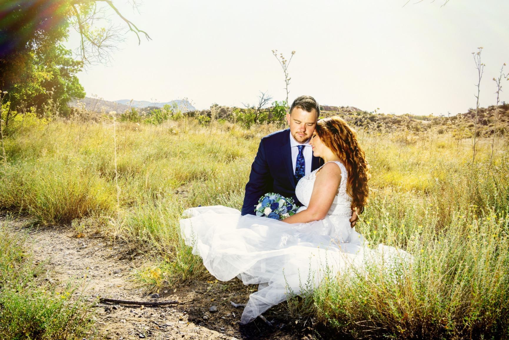 casual Las Vegas elopement wedding dress with supportive lace bodice