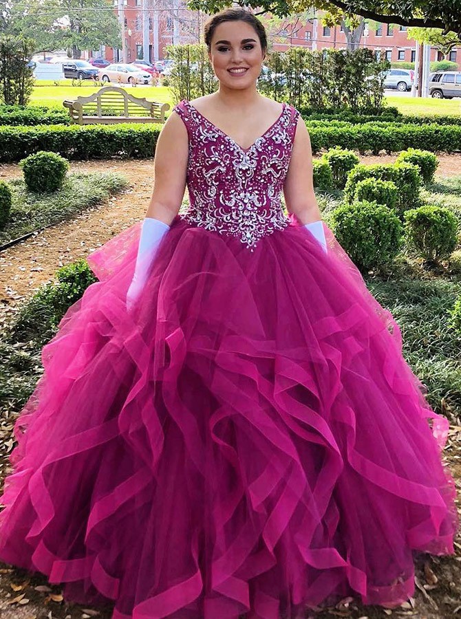 fuchsia quinceanera dresses
