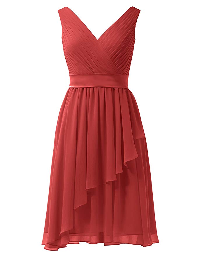 blue dress for baby girl Burgundy Bridesmaid Dresses,Knee Length Bridesmaid Dress,Short Mother Dress,BD00242, US16W / Burgundy main image 1